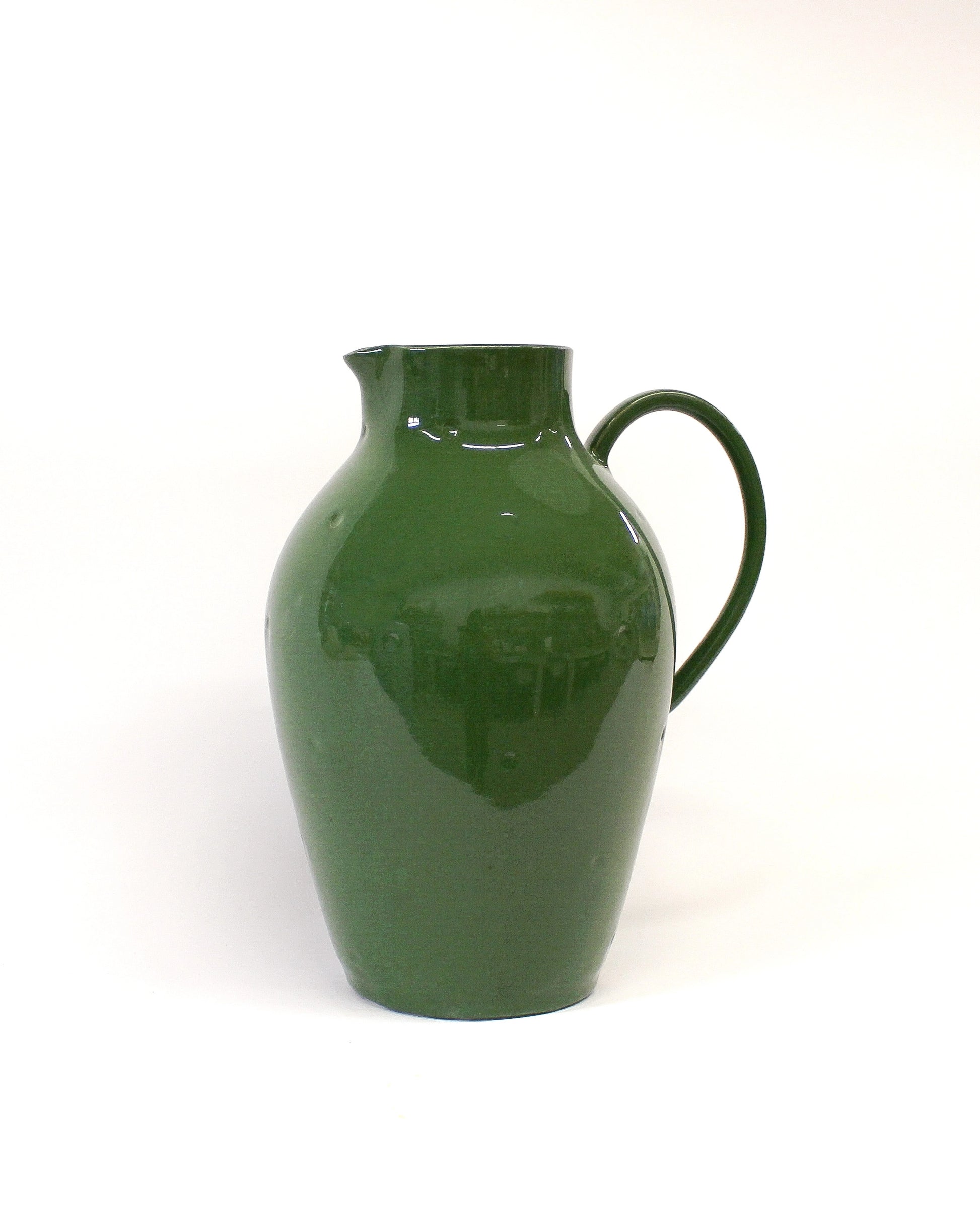 Handmade Bright Green Stoneware Pitcher from Mima Ceramics by Michelle Organ.