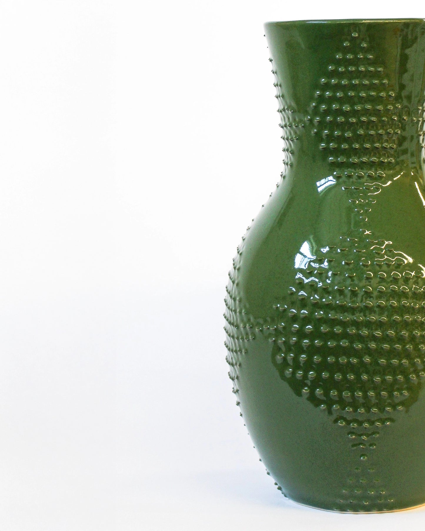 Handmade Ceramic Textured Vase in Bright Green from Mima Ceramics by Michelle Organ