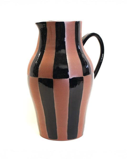 Large Handmade Pitcher with Stripes from Mima Ceramics by Michelle Organ