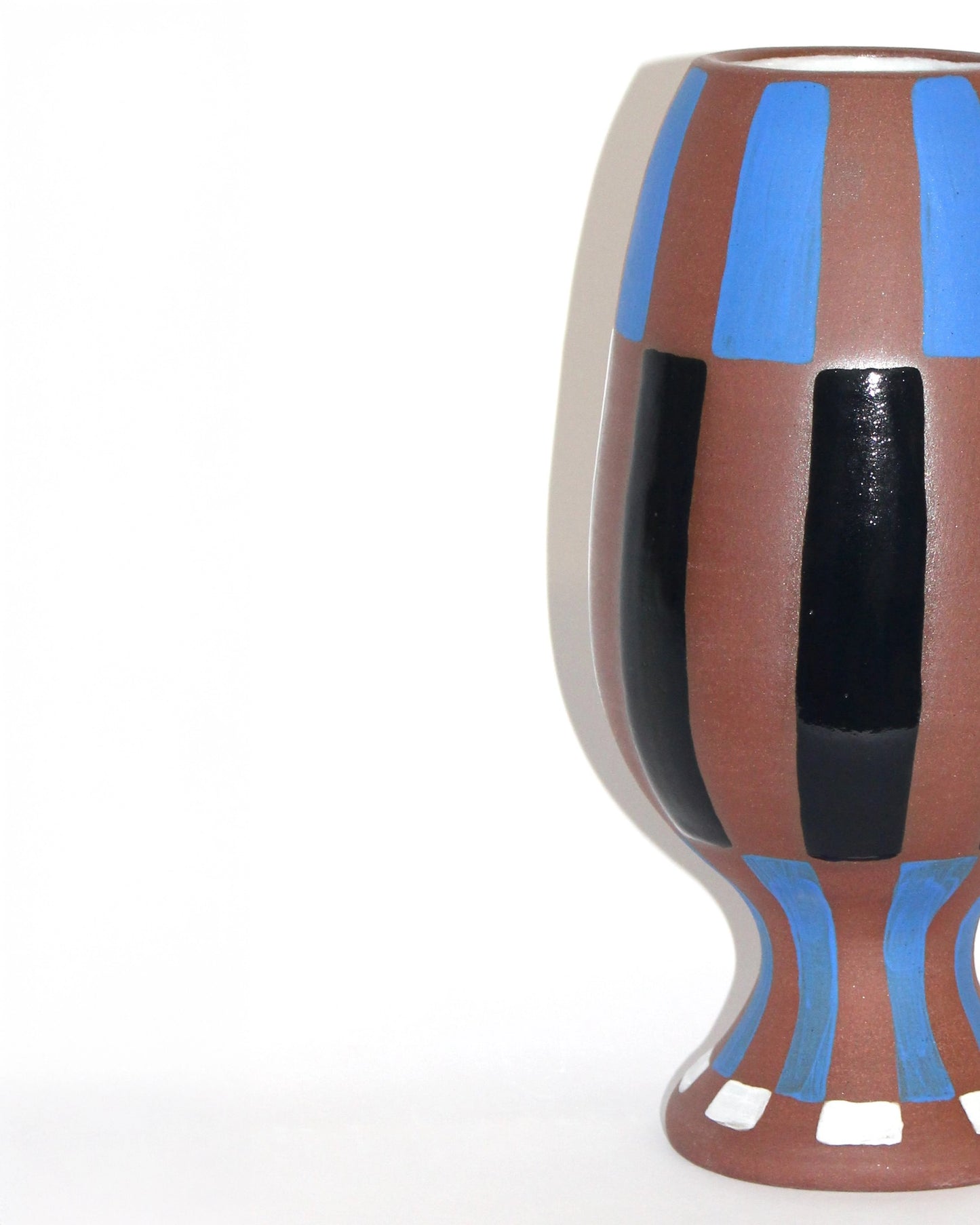 Handmade Ceramic Vase in Blue and Black Pattern from Mima Ceramics by Michelle Organ
