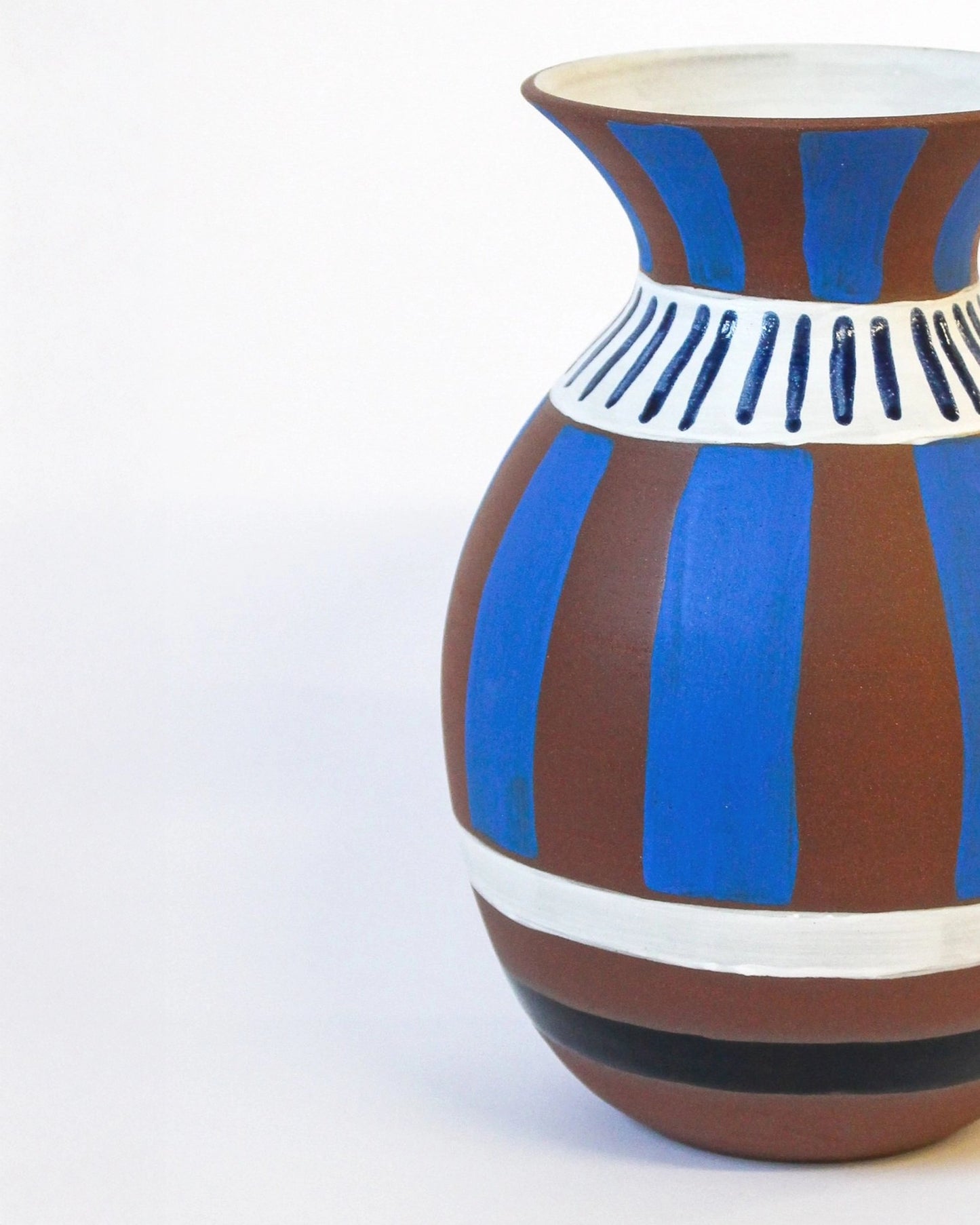 Handmade Ceramic Vase in Blue and Black Pattern from Mima Ceramics by Michelle Organ