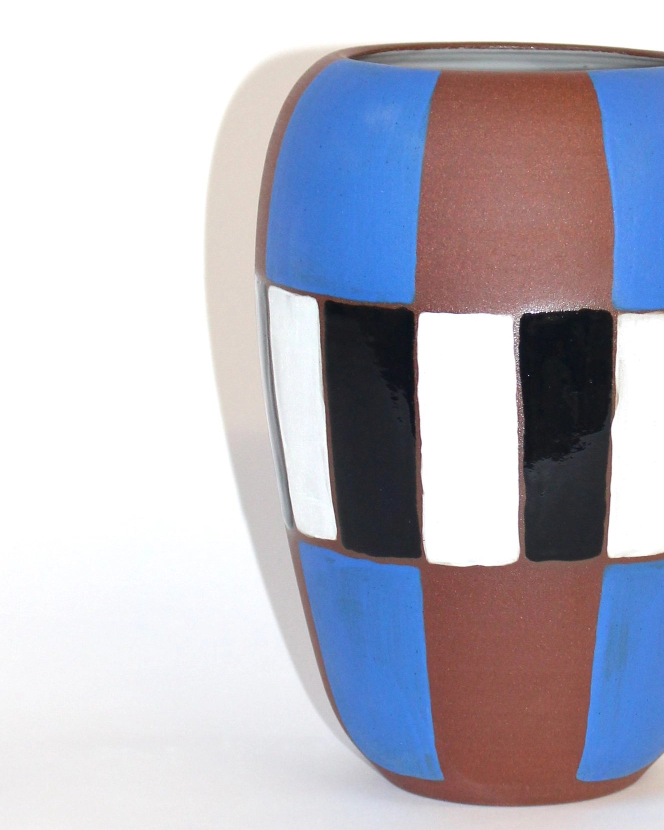 Handmade Ceramic Vase in Blue and Black Pattern from Mima Ceramics by Michelle Organ