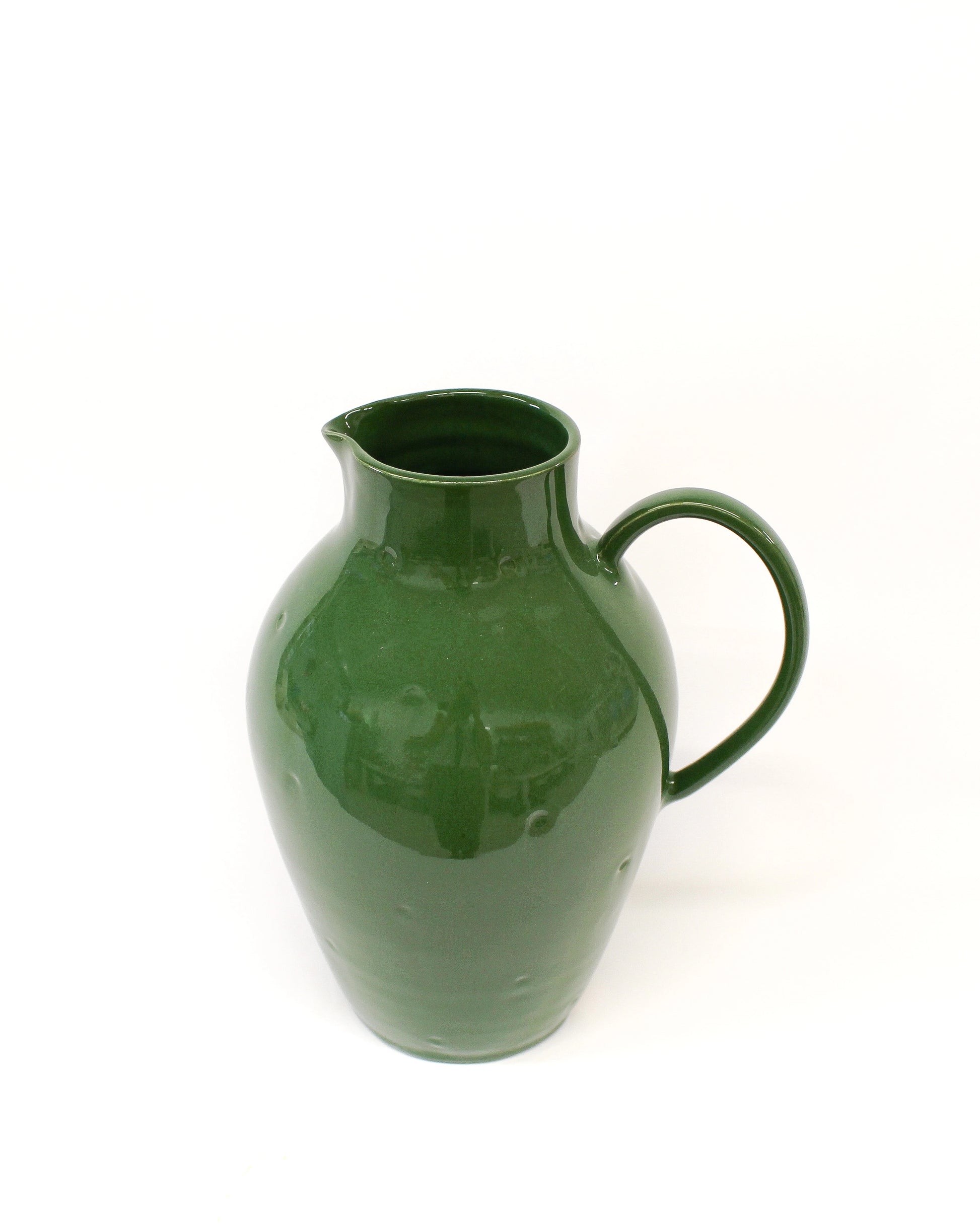 Handmade Bright Green Stoneware Pitcher from Mima Ceramics by Michelle Organ.