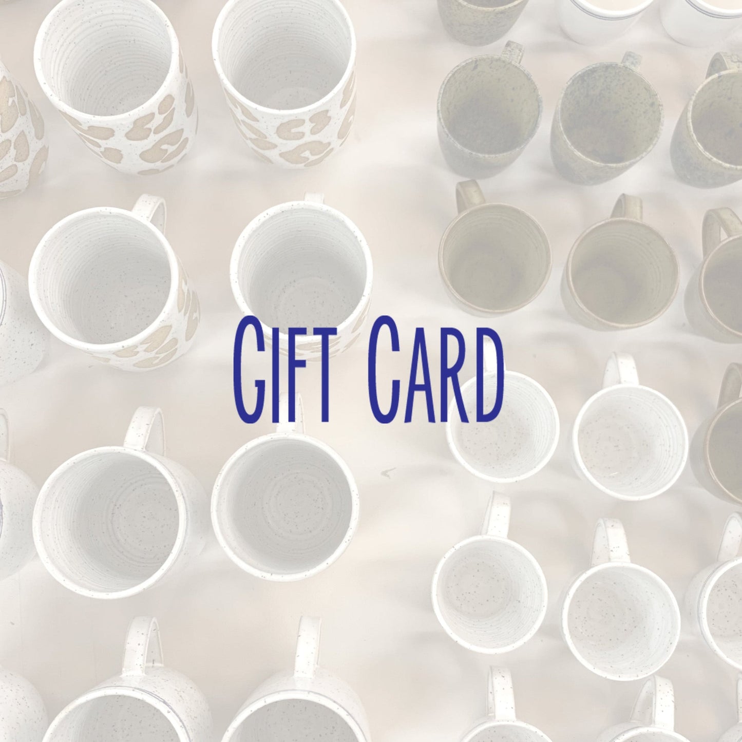 Gift card with white cups pattern and 'Gift Card' text