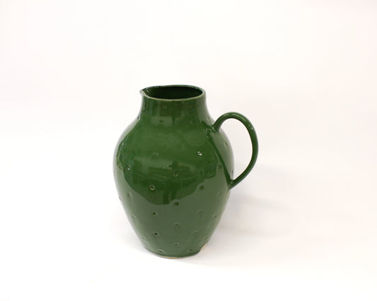 Handmade Bright Green Stoneware Pitcher from Mima Ceramics by Michelle Organ.