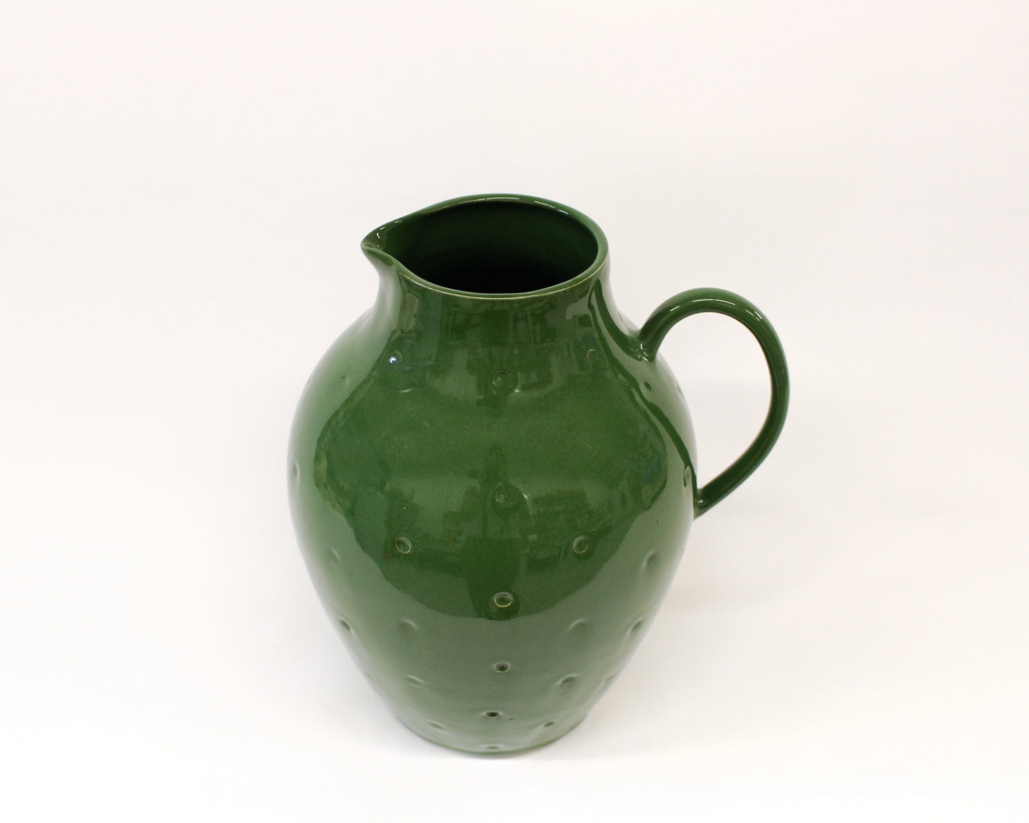 Handmade Bright Green Stoneware Pitcher from Mima Ceramics by Michelle Organ.