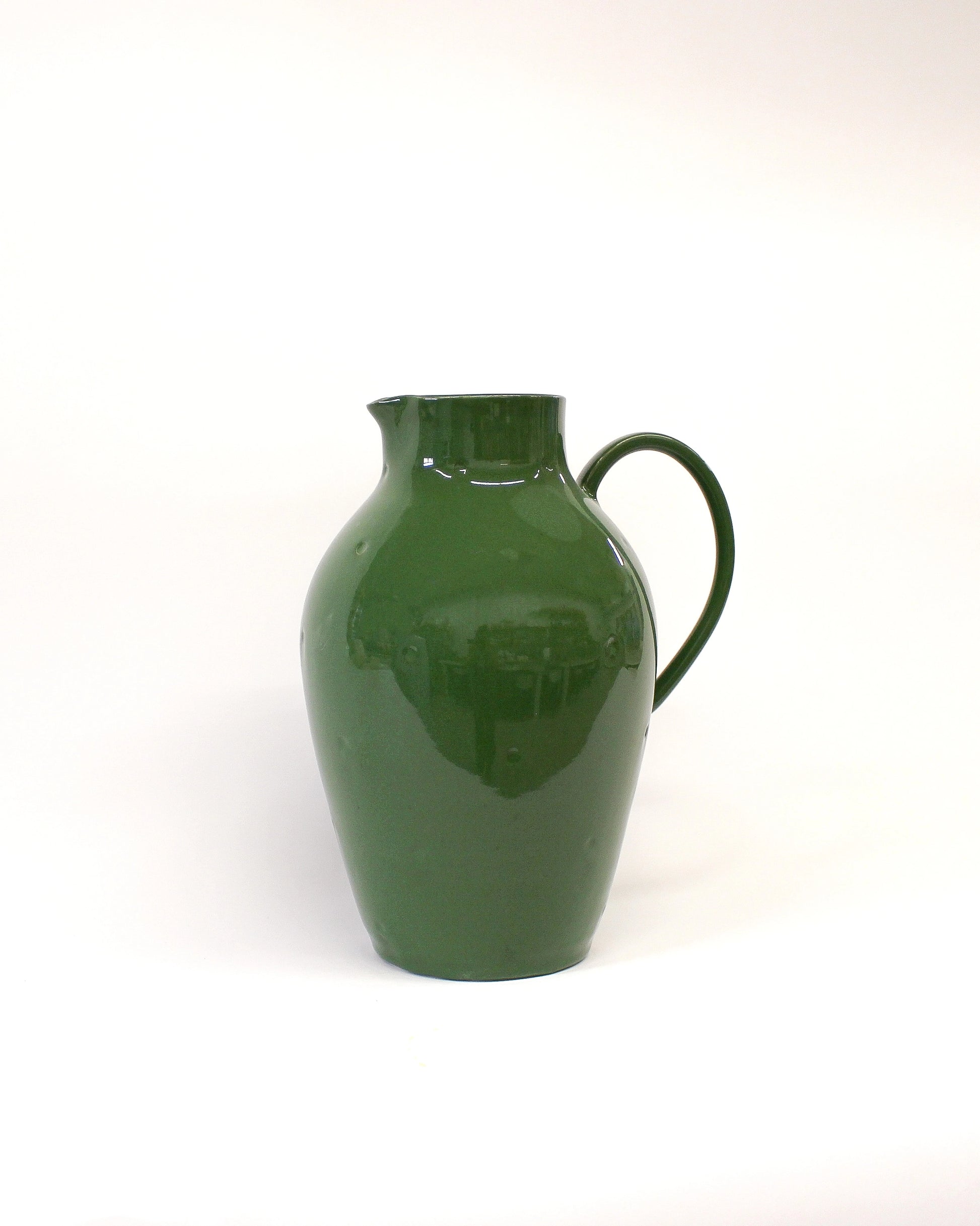 Handmade Bright Green Stoneware Pitcher from Mima Ceramics by Michelle Organ.