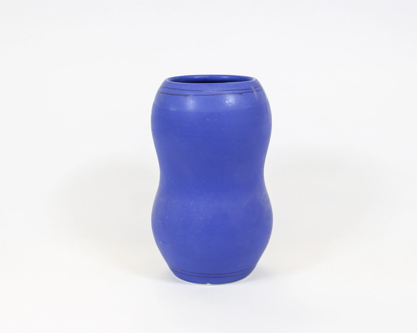 Satin Blue Curve Vase