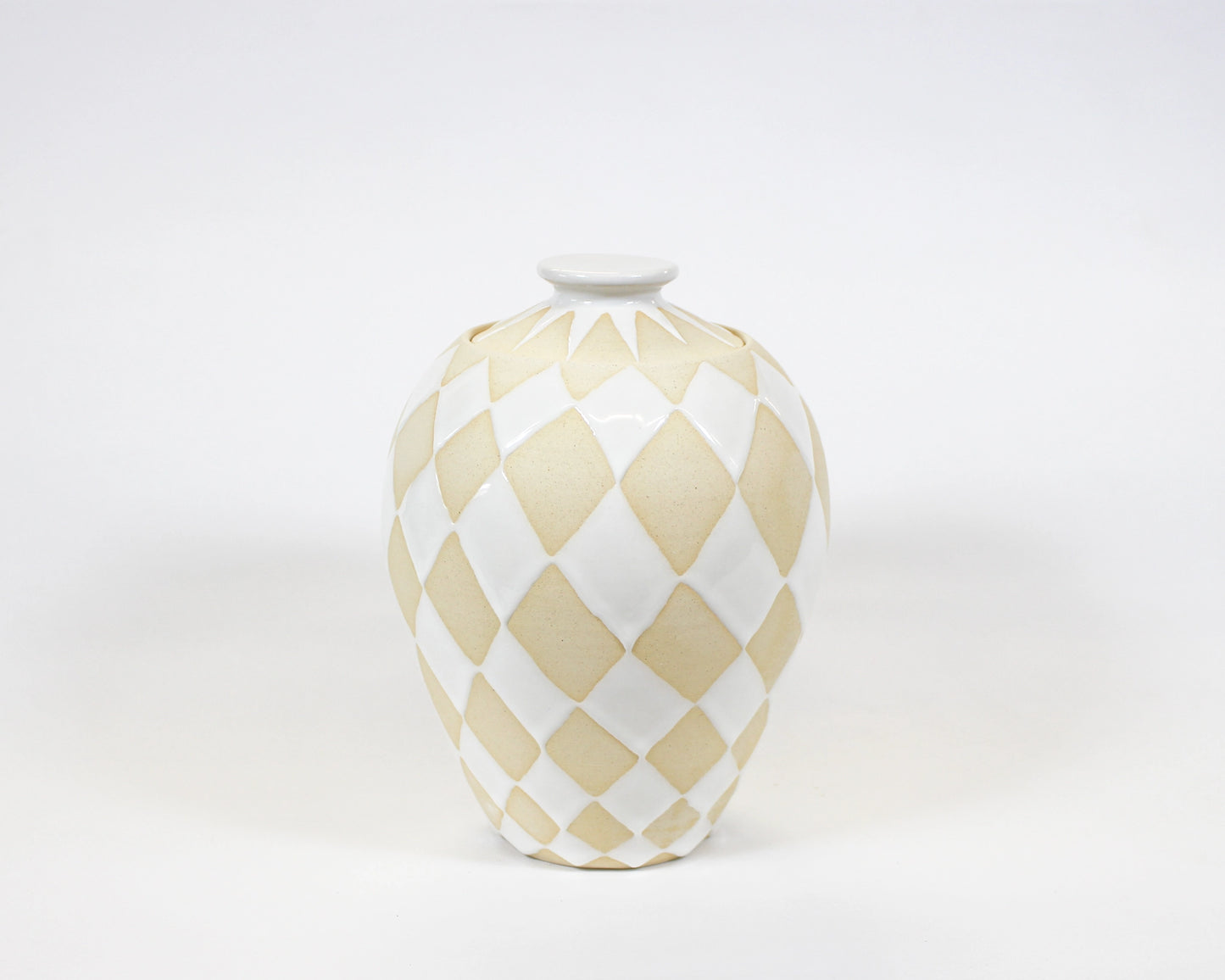 Lidded Jar: White Harlequin 2