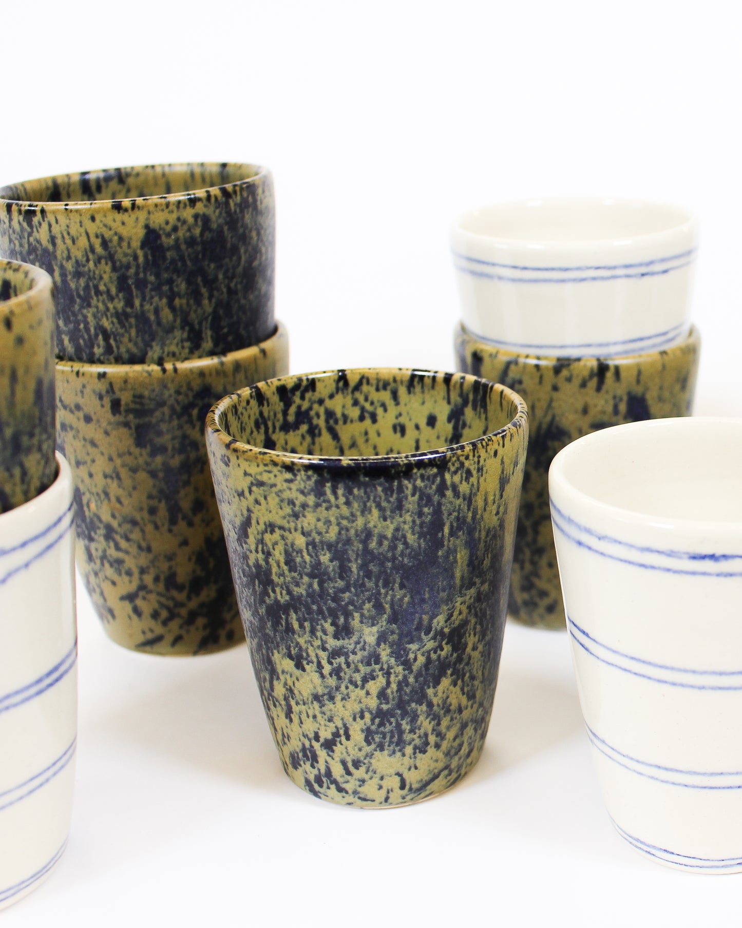 Straight Drinking Cup - Olive Speck