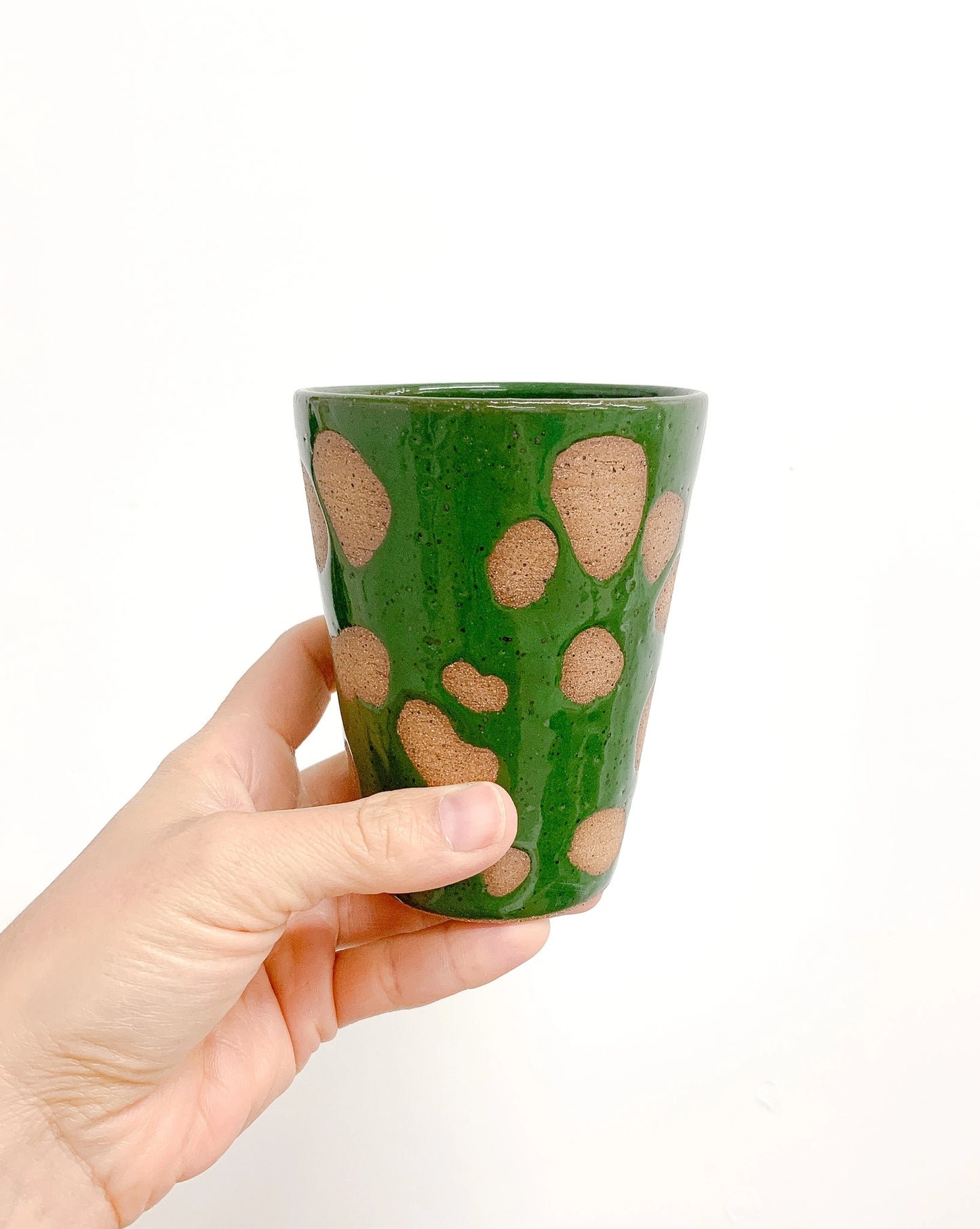 Straight Drinking Cup - Bright Green Print
