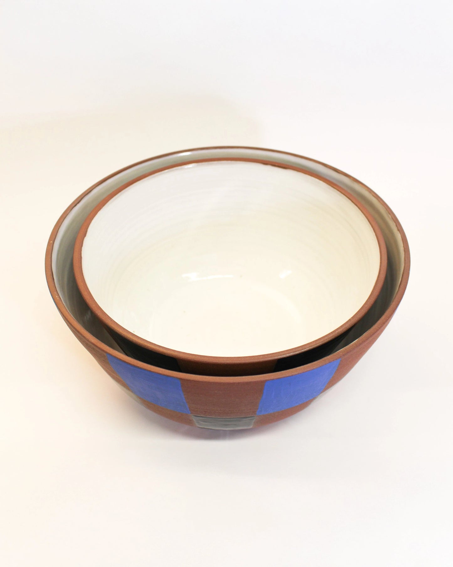 Large Handmade Ceramic Salad Bowl in Harlequin Print by Ceramic Artist Michelle Organ