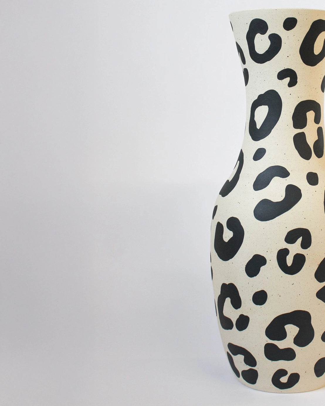 Handmade Ceramic Vase in Black and Tan Leopard Print from Mima Ceramics by Michelle Organ
