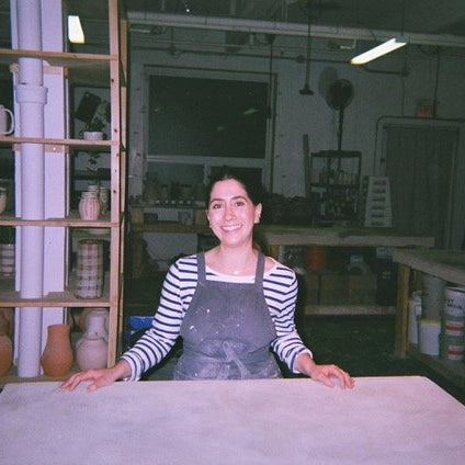 Michelle Organ Ceramic Artist in her Toronto Studio