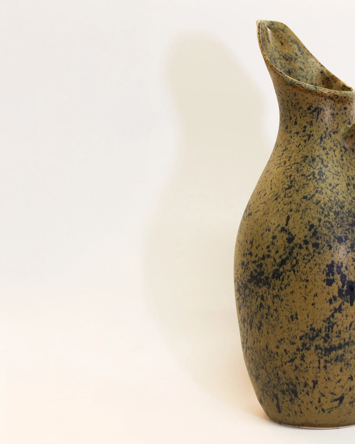 Handmade Pitcher in Olive Speck Print from Mima Ceramics by Michelle Organ