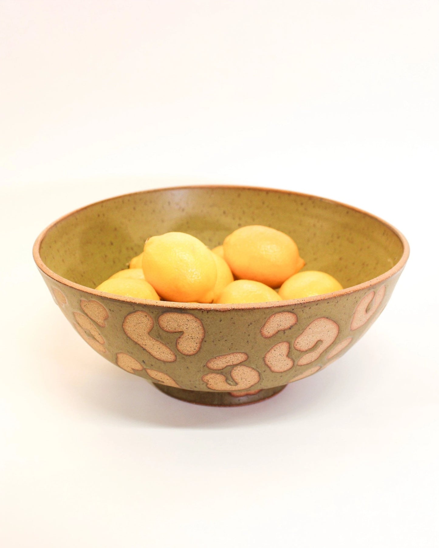 Large Animal Print Pedestal Bowl from Ceramic Artist Michelle Organ