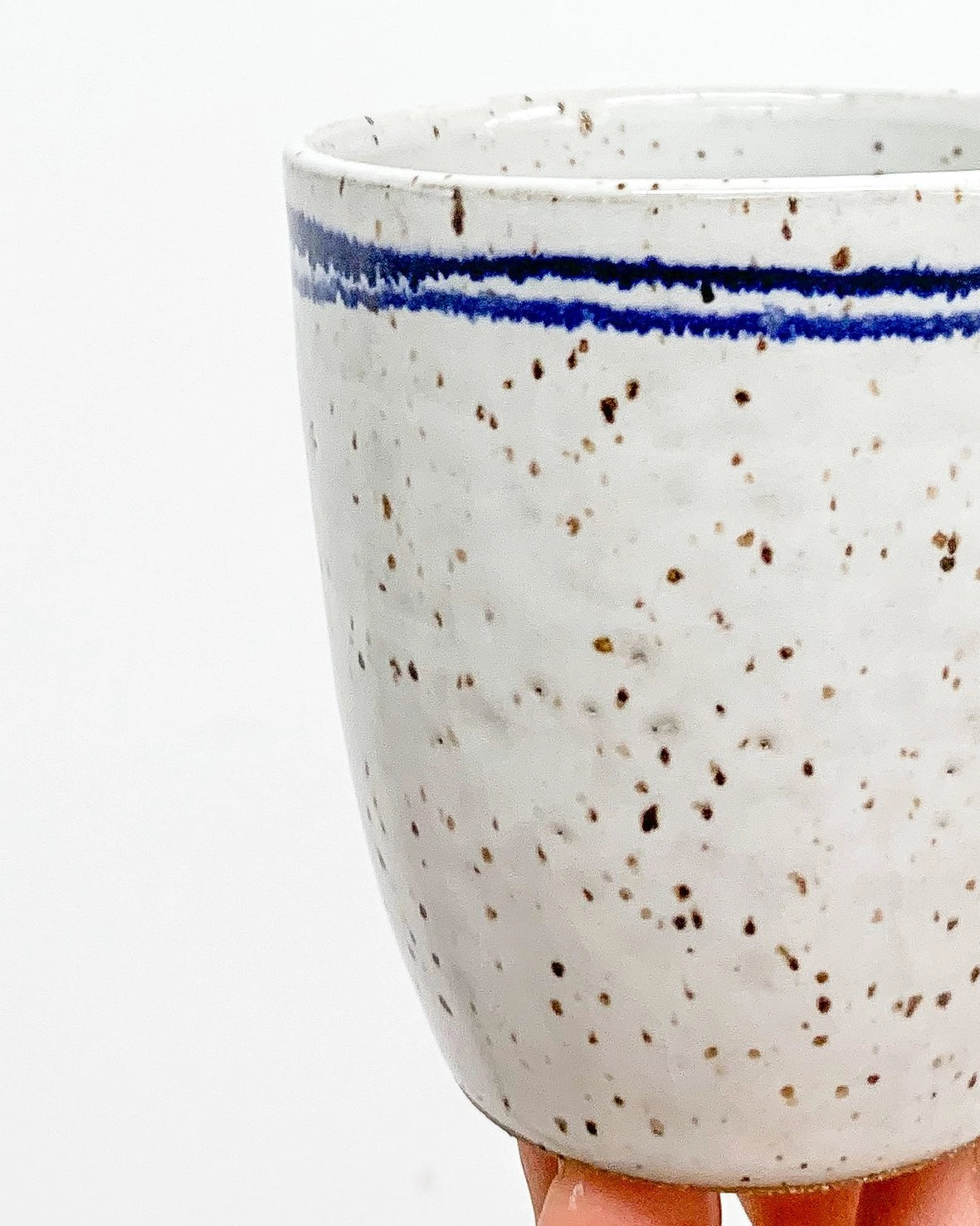 Handmade Ceramic Short Mug in Speckled Design from Mima Ceramics by Michelle Organ