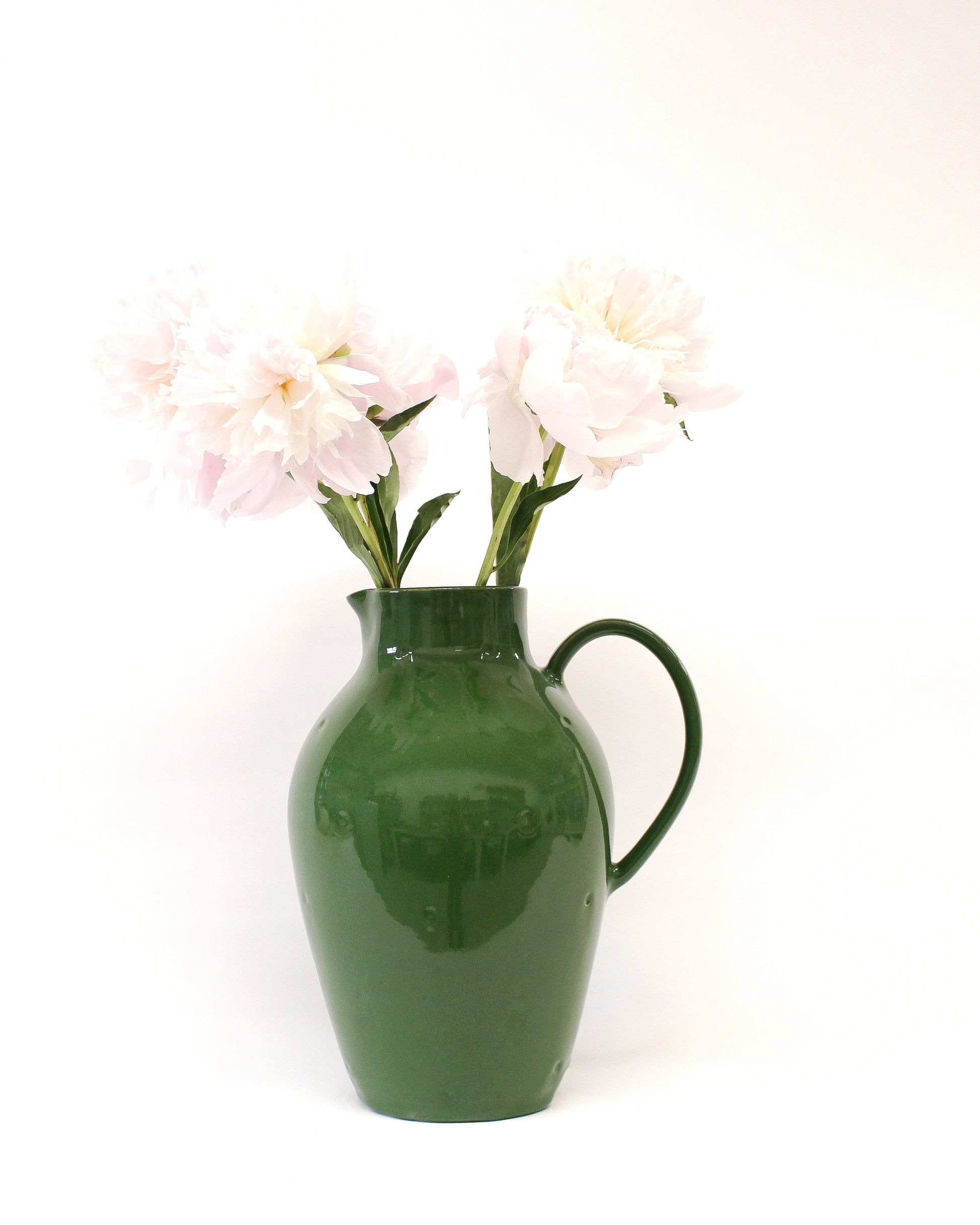 Handmade Bright Green Stoneware Pitcher from Mima Ceramics by Michelle Organ.