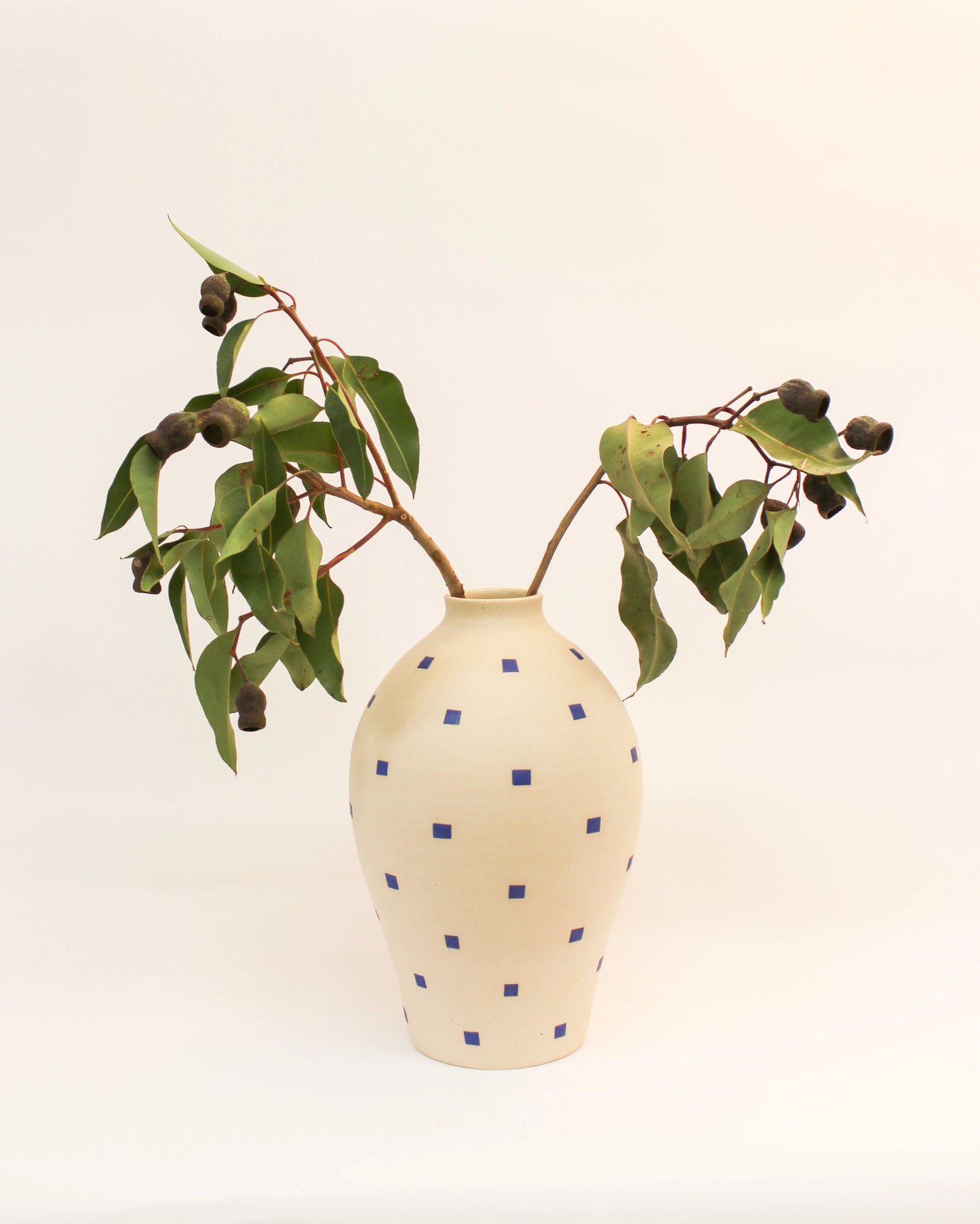 White and Blue Cubes Vase 1