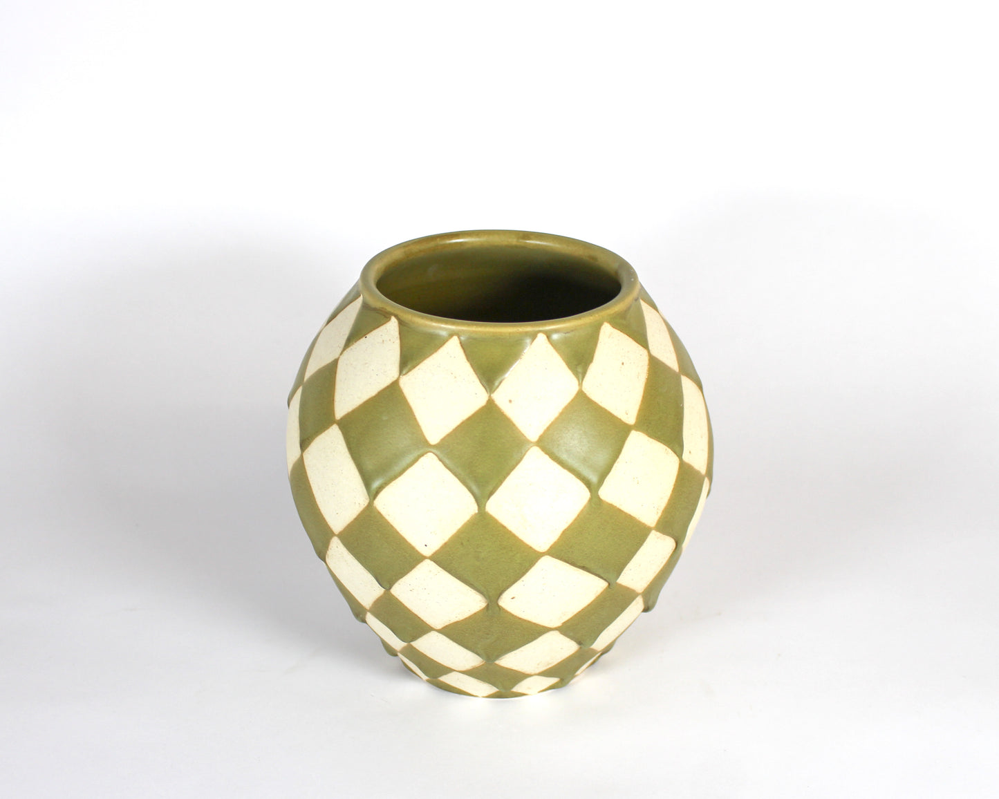 Olive Harlequin Vase