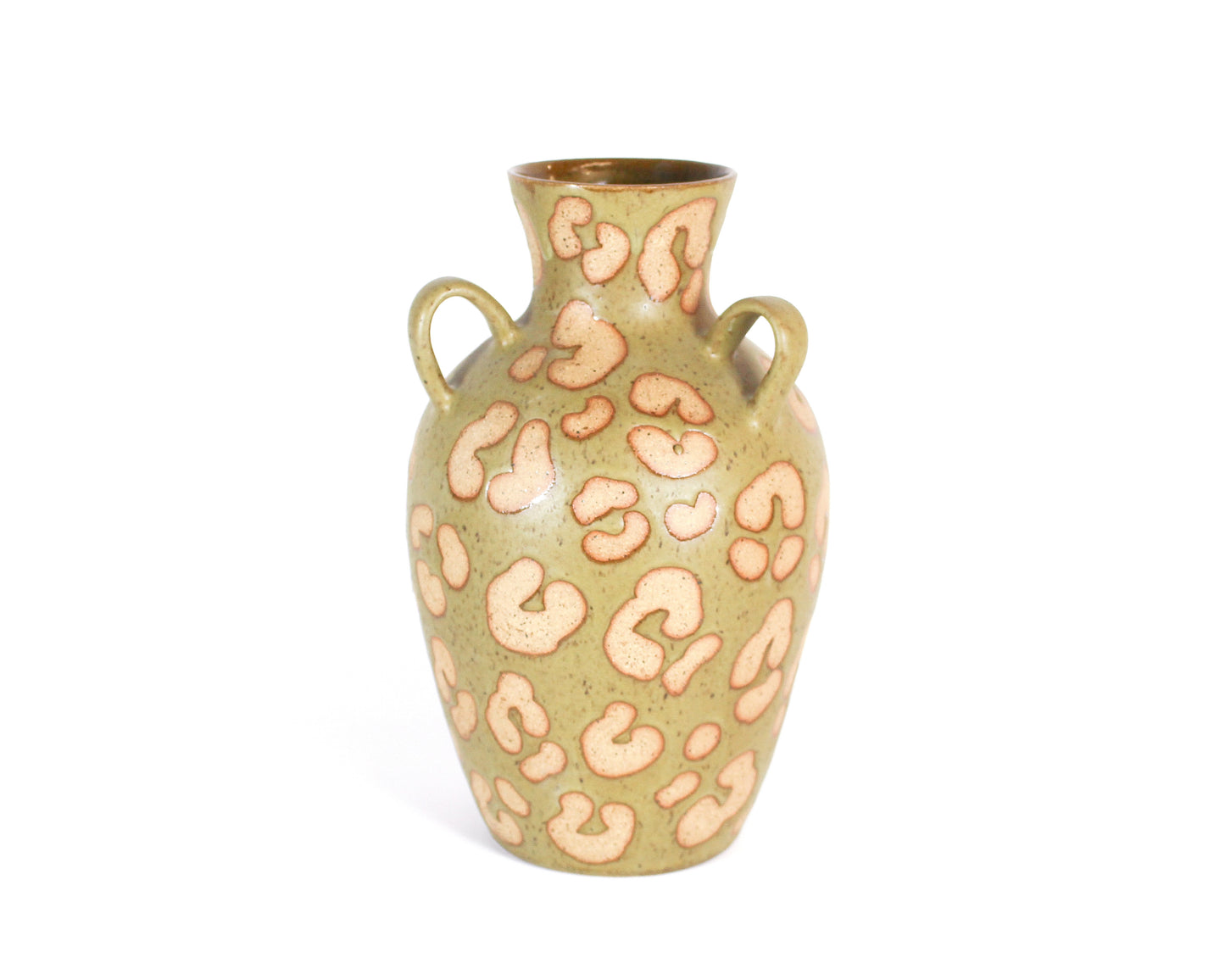 Olive Print Vase with Handles