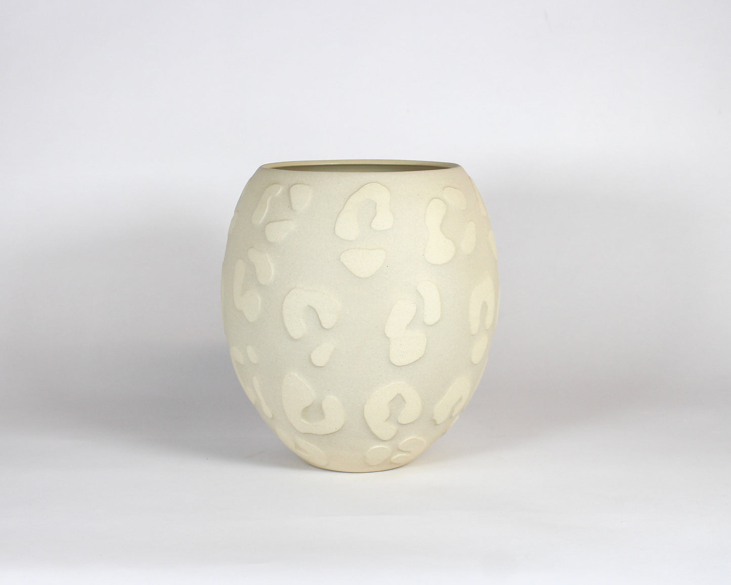 Natural Print Etched Round Vase
