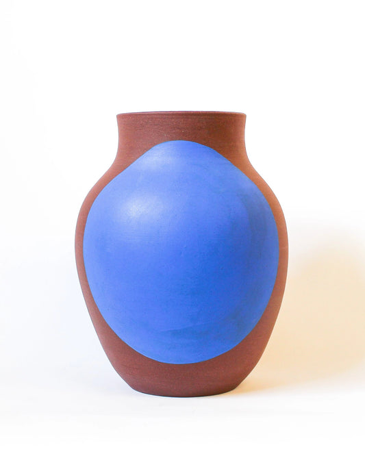 Large Handmade Ceramic Vase with Blue Design from Mima Ceramics by Michelle Organ