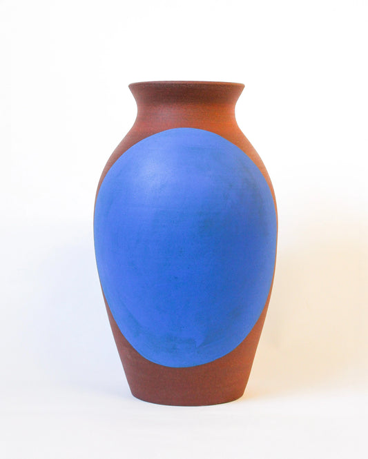 Large Handcrafted Vase with Blue Design from Mima Ceramics by Michelle Organ