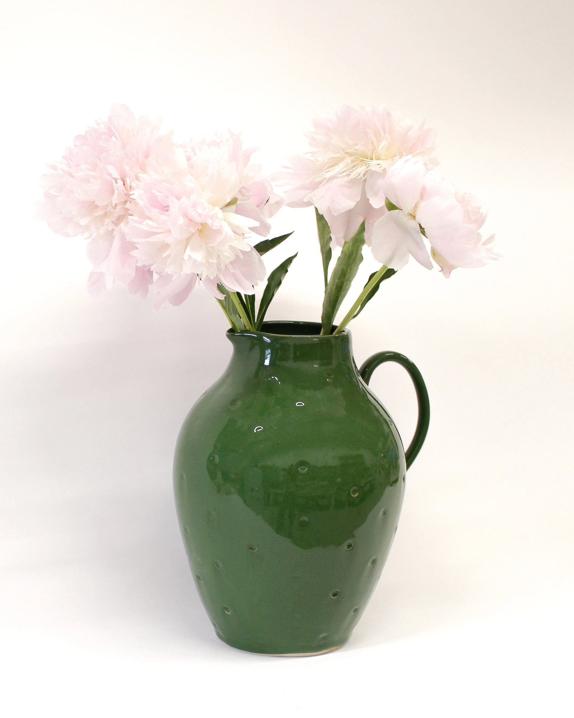 Handmade Bright Green Stoneware Pitcher from Mima Ceramics by Michelle Organ.