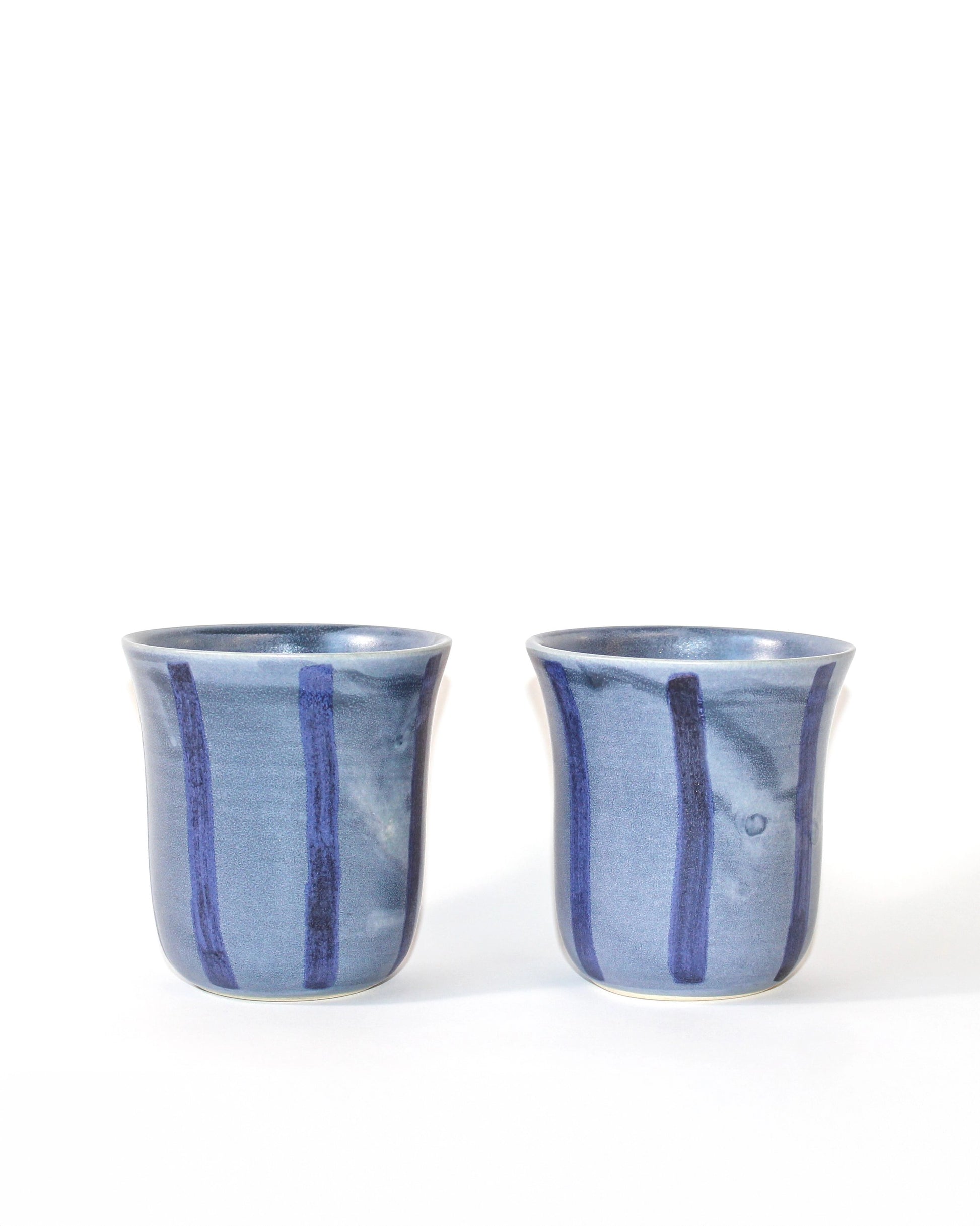 Blue Striped Ceramic Cup from Mima Ceramics by Michelle Organ