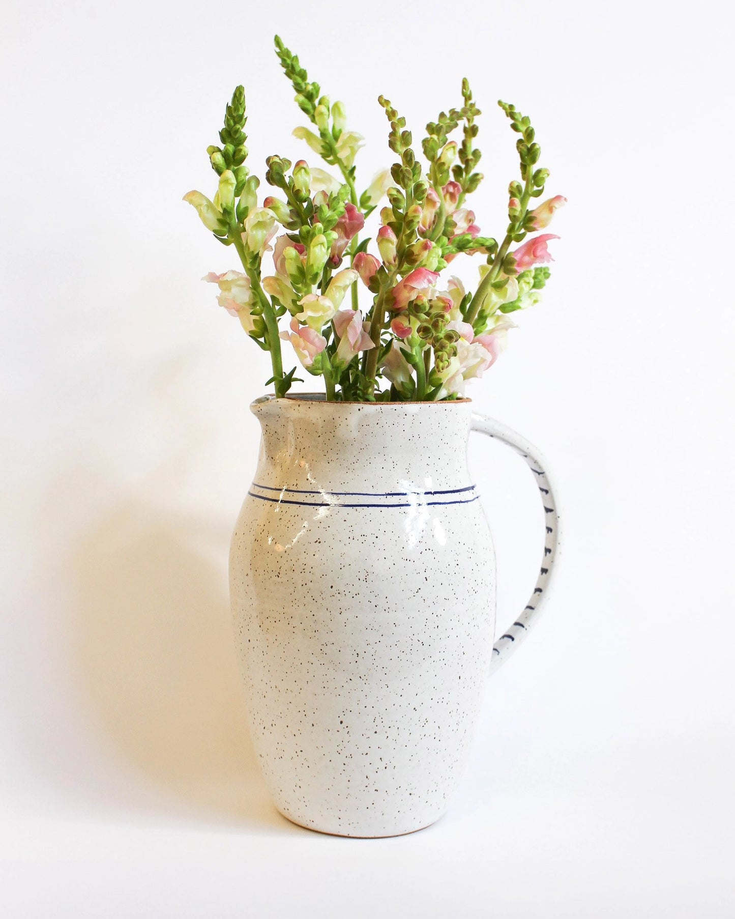 Speckled Ceramic Handmade Vase with Blue Line from Mima Ceramics by Michelle Organ