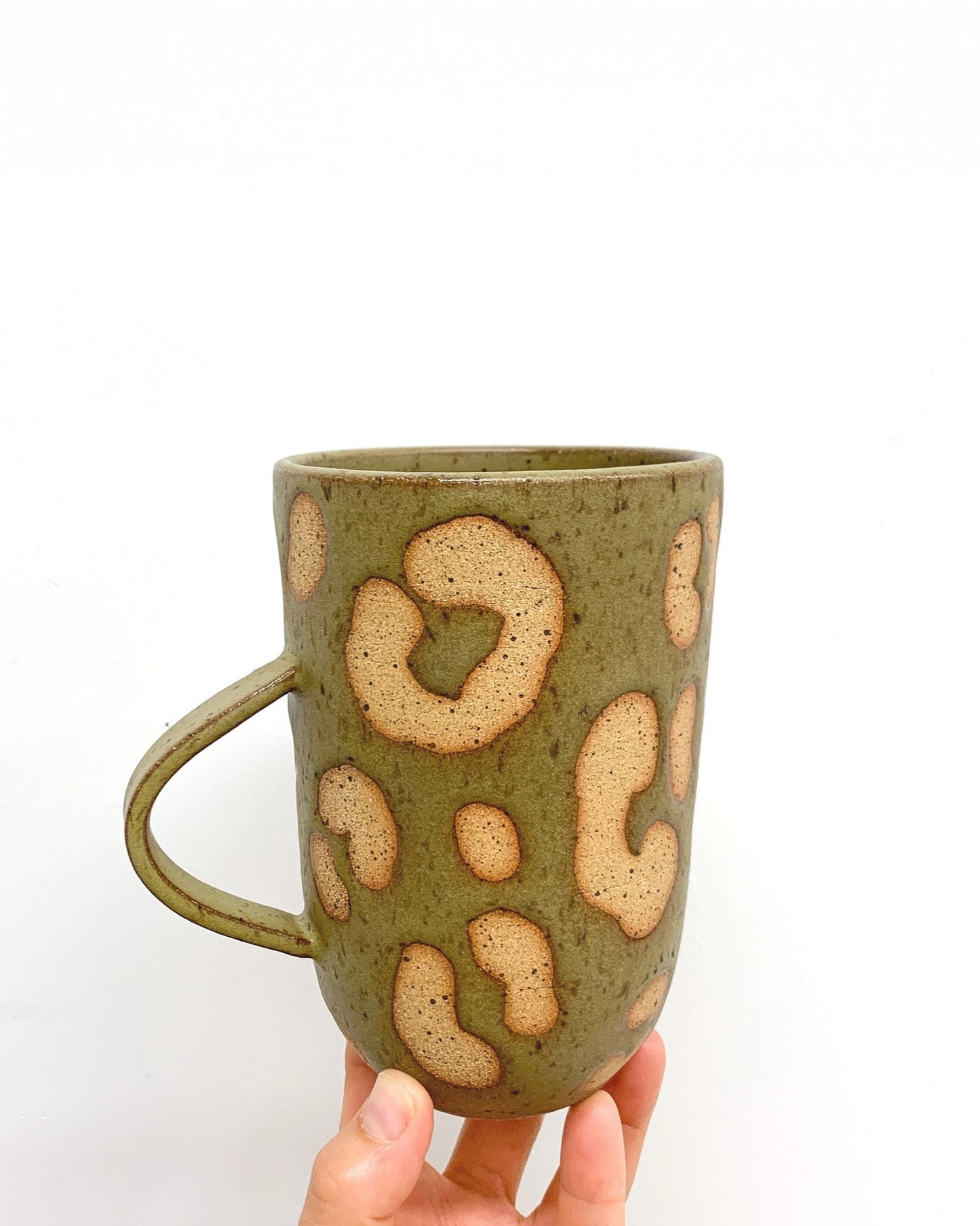Extra Tall Handmade Ceramic Mug in Animal Print from Mima Ceramics by Michelle Organ