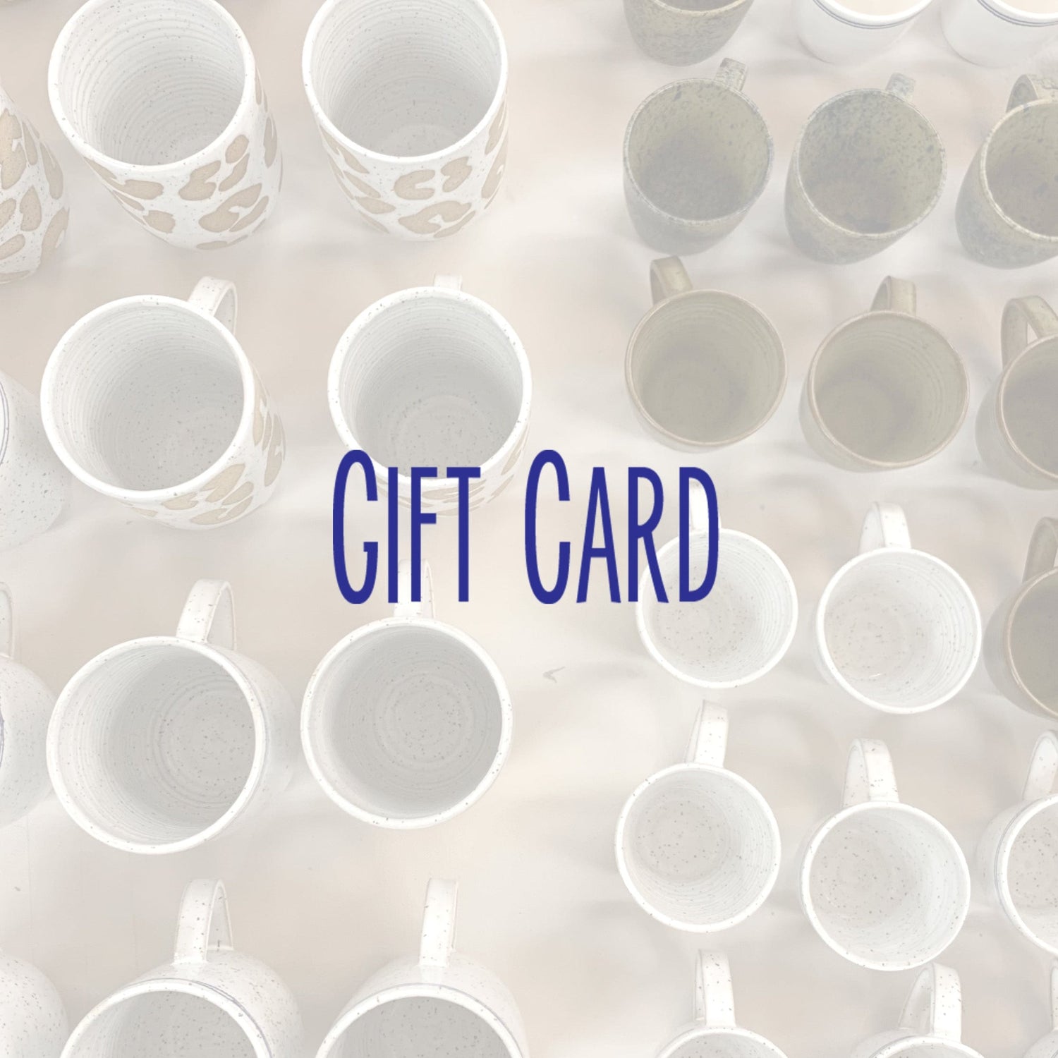 Gift card with white cups pattern and 'Gift Card' text