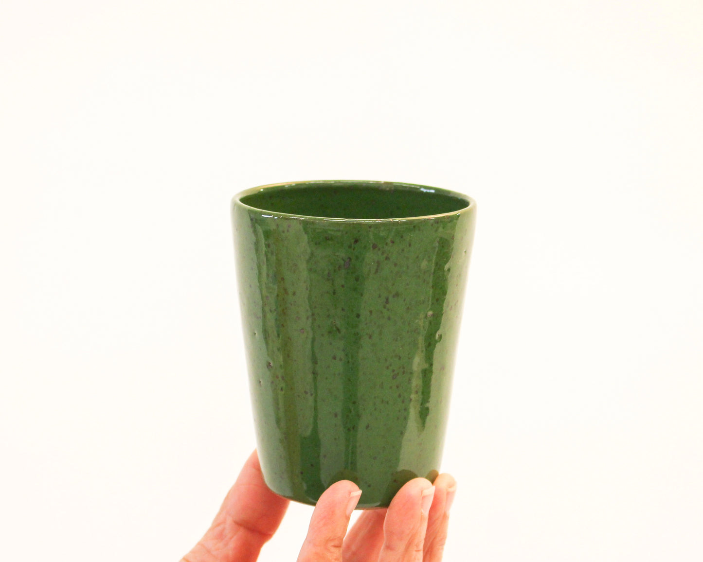 Handmade Bright Green Ceramic Drinking Cup from Mima Ceramics by Michelle Organ.