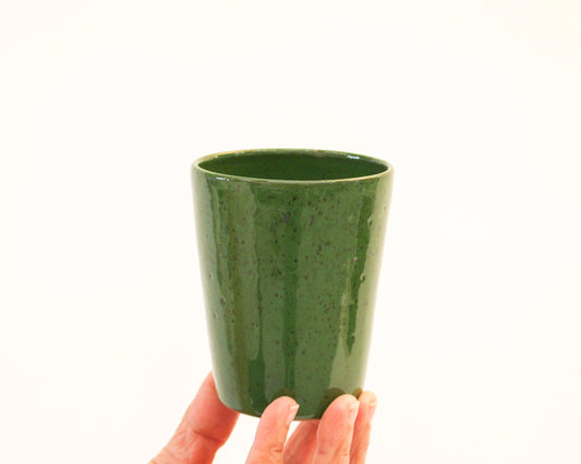 Handmade Bright Green Ceramic Drinking Cup from Mima Ceramics by Michelle Organ.