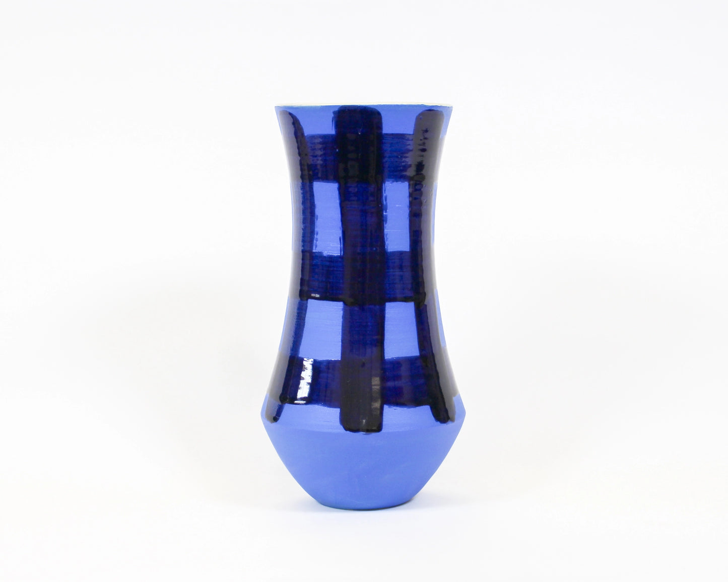 Blue on Blue Plaid Vase