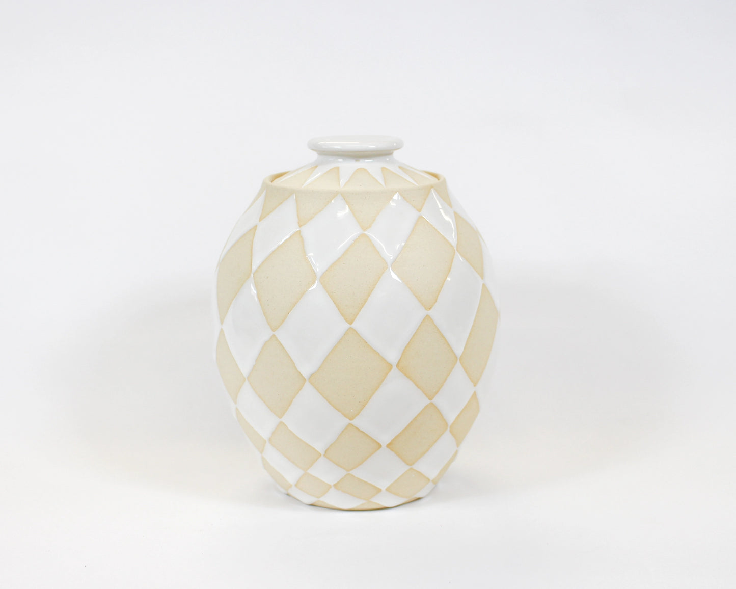 Lidded Jar: White Harlequin 3
