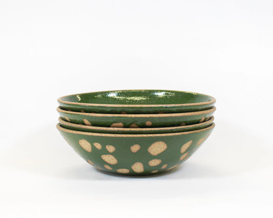 Low and Wide Bowl - Bright Green Print