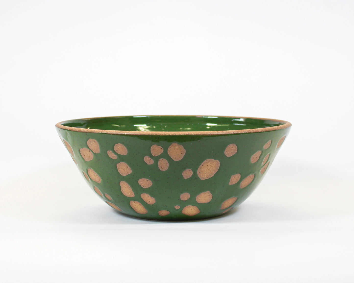 Large Serving Bowl : Bright Green Print