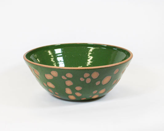 Large Serving Bowl : Bright Green Print