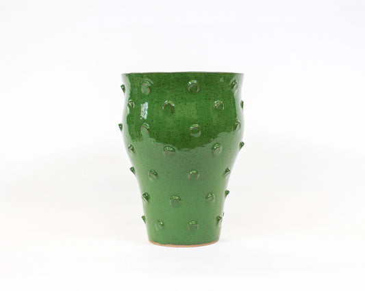 Bright Green Textural Vase 2