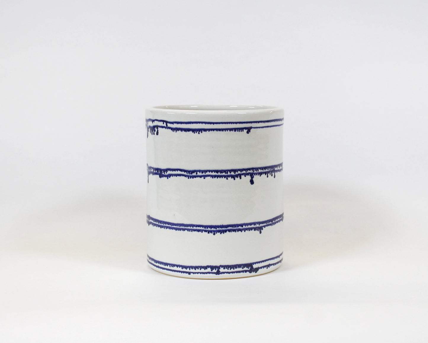 Utensil Crock: White and Blue