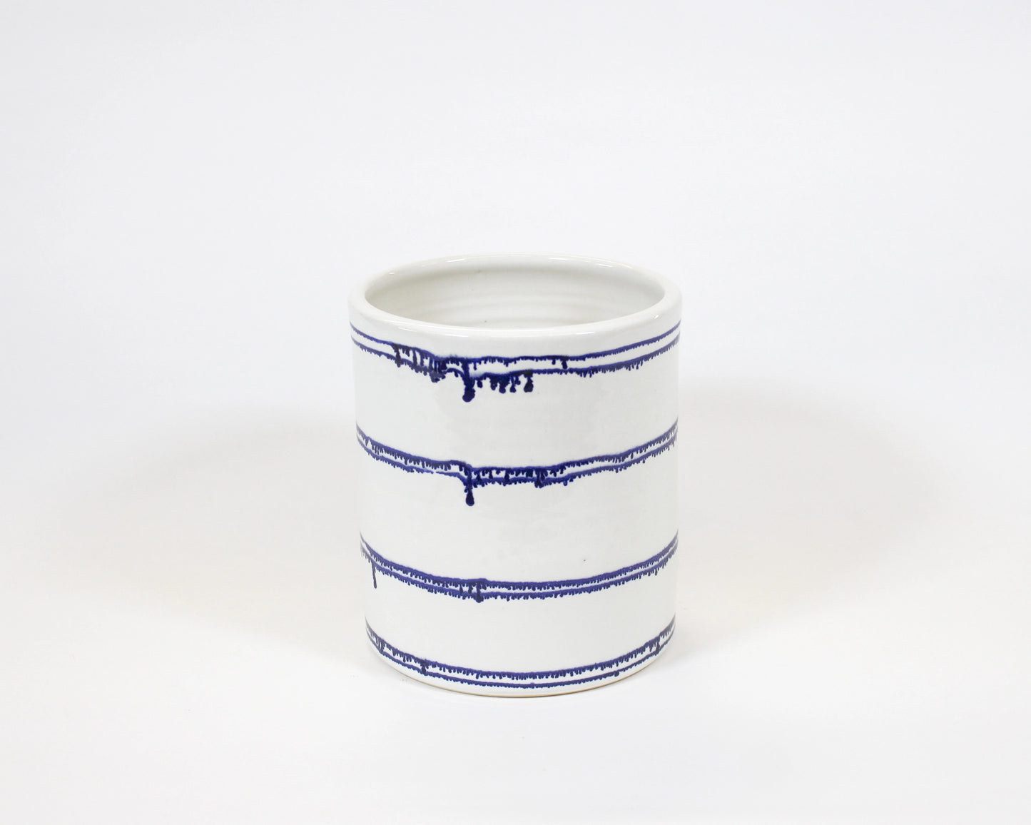 Utensil Crock: White and Blue