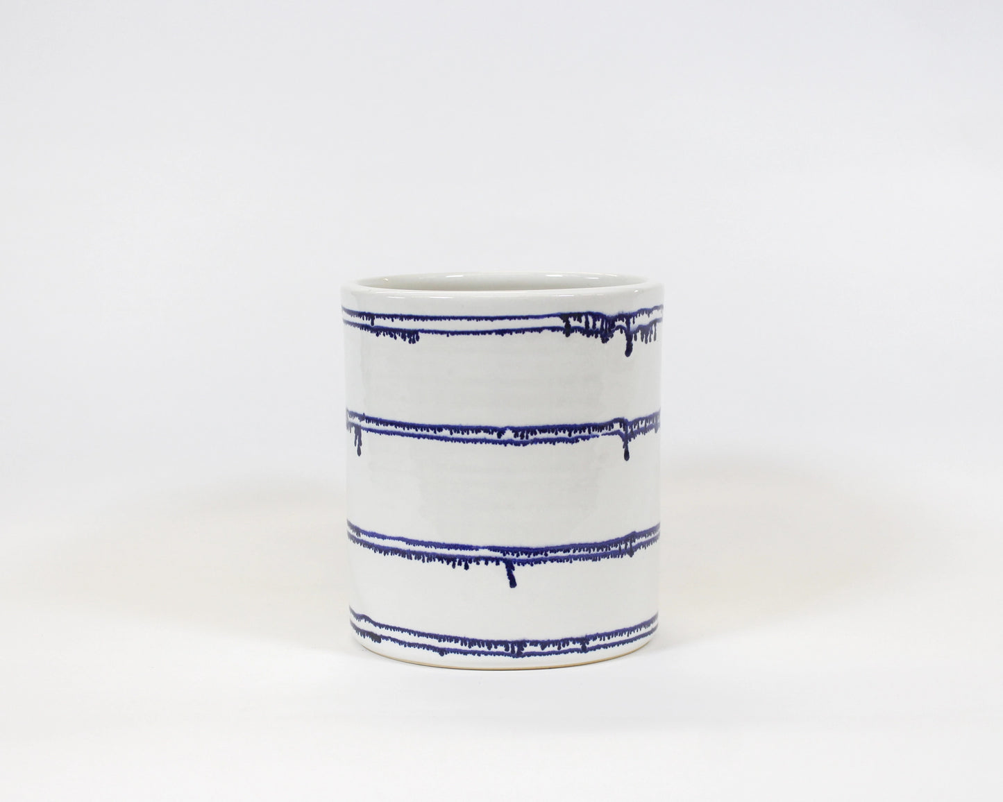 Utensil Crock: White and Blue