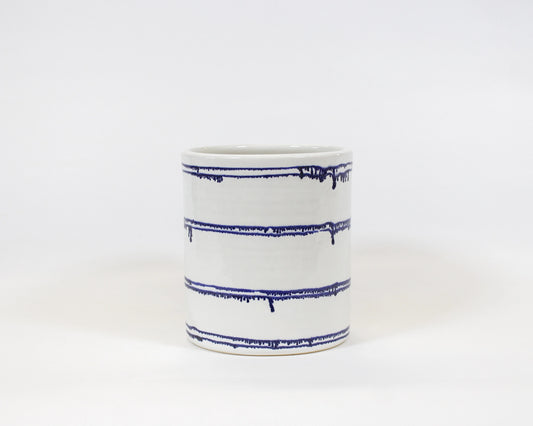 Utensil Crock: White and Blue