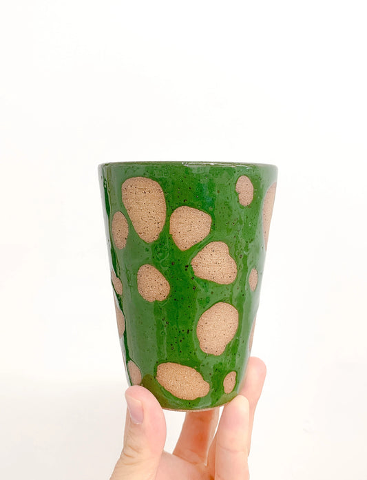 Straight Drinking Cup - Bright Green Print