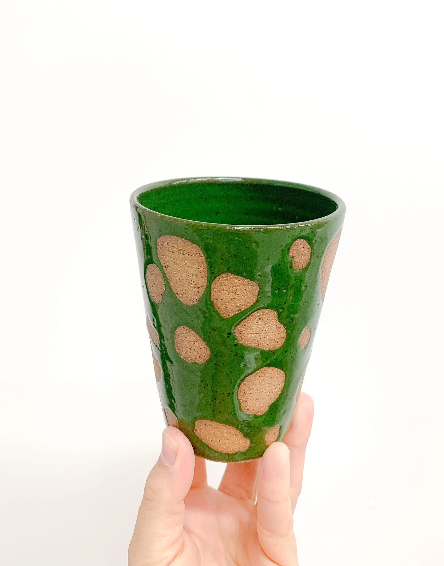 Straight Drinking Cup - Bright Green Print