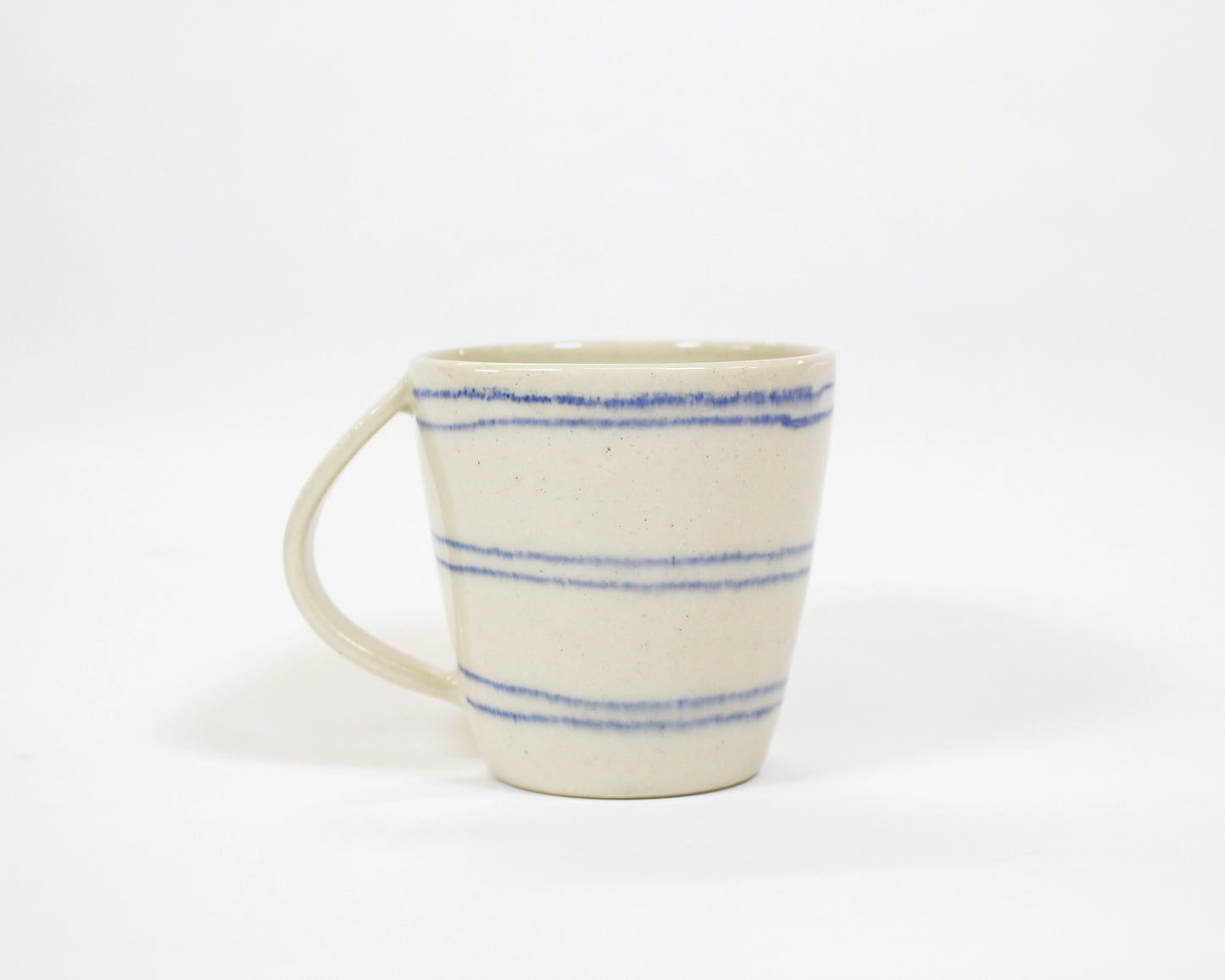 Straight Wall Short Mug - Natural Blue Lines