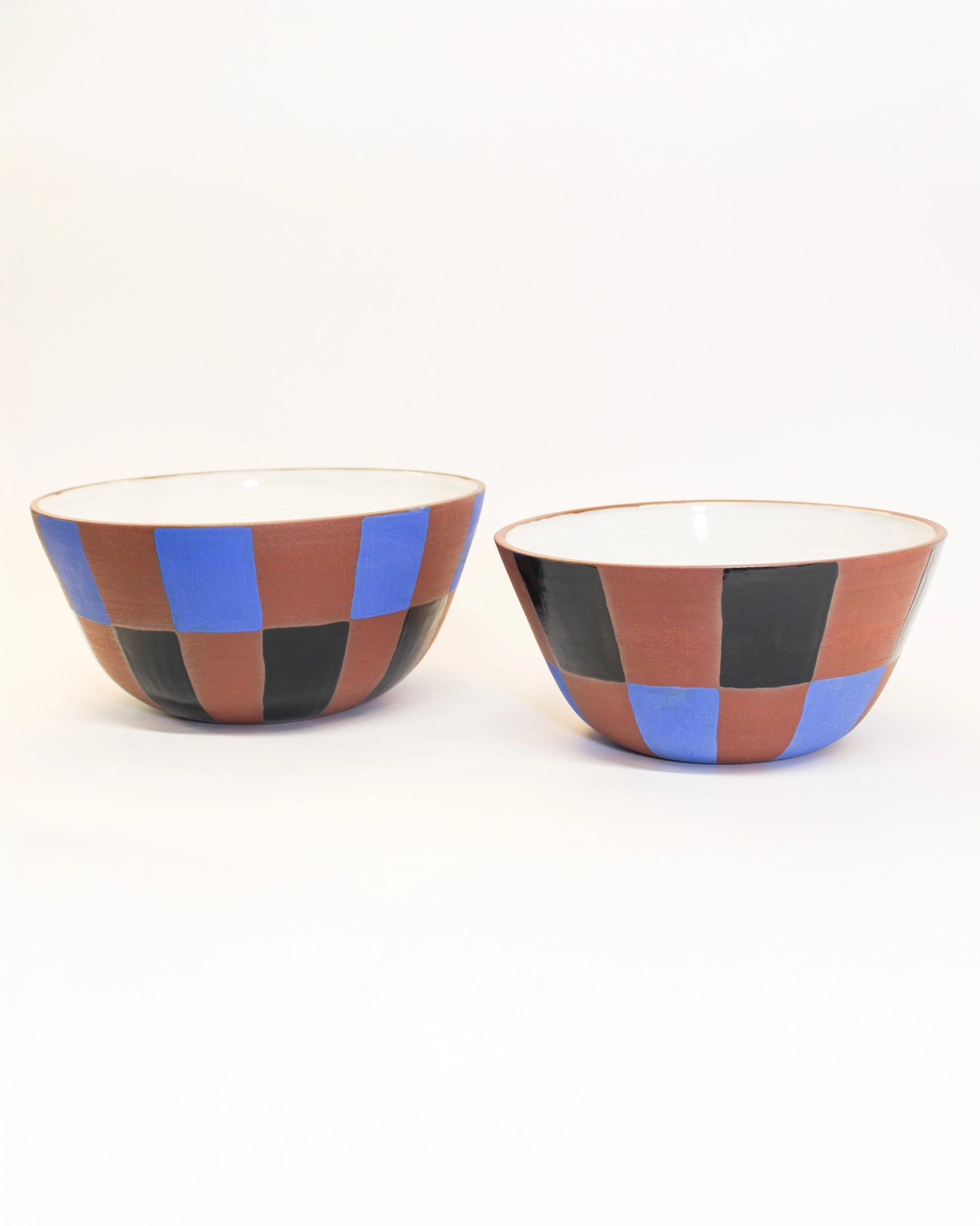 Large Handmade Ceramic Salad Bowl in Harlequin Print by Ceramic Artist Michelle Organ