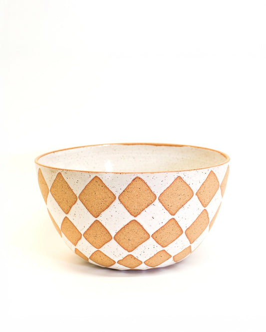 Large Ceramic Salad Bowl Harlequin Print from Mima Ceramics by Michelle Organ